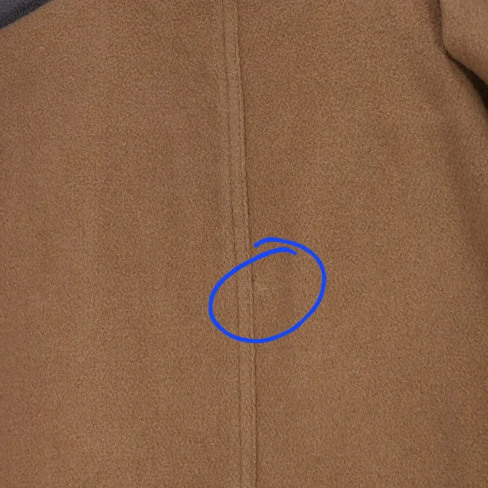 J Crew Pea Coat sz M Women Camel Beige‎ Wool Lined Double Breasted Pockets READ - Picture 12 of 14